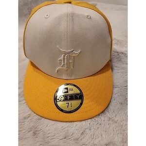 NEW‎ ERA x FOG Fear of God 59FIFTY maize fitted Hat cap 7-3/4  limited 100% Wool
